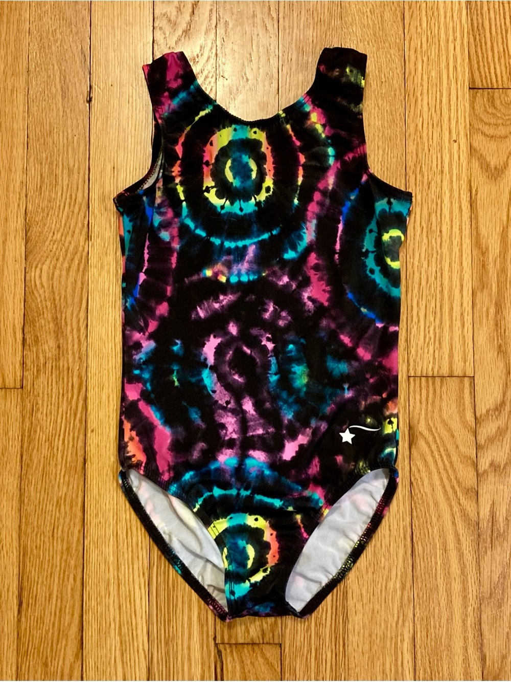 Destira Leotard Black Multicolored Tie Dye Child Medium CM